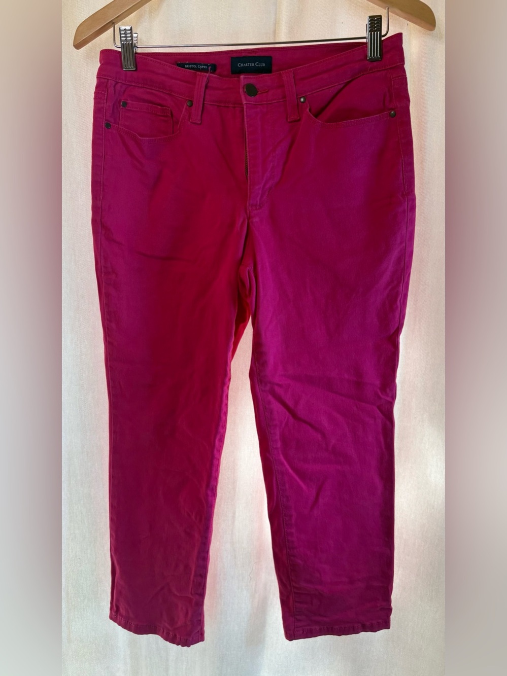 Charter Club Fuchsia Straight Crop Jeans